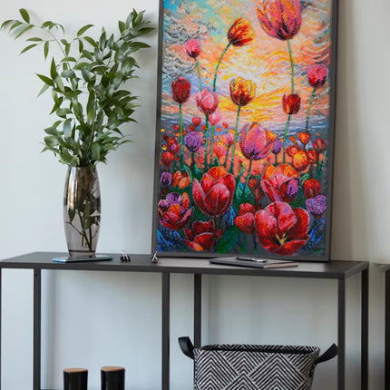 DIY Bead Embroidery Kit "Spring rhythm" 9.4"x16.5" / 24.0x42.0 cm
