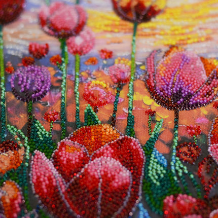DIY Bead Embroidery Kit "Spring rhythm" 9.4"x16.5" / 24.0x42.0 cm