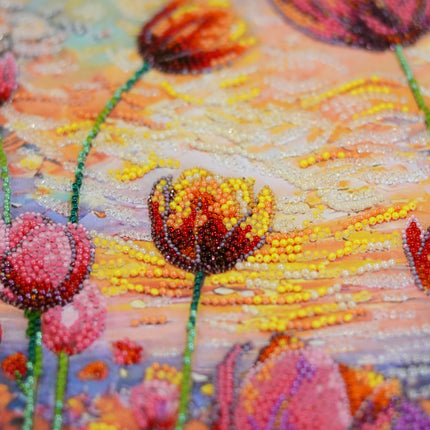 DIY Bead Embroidery Kit "Spring rhythm" 9.4"x16.5" / 24.0x42.0 cm