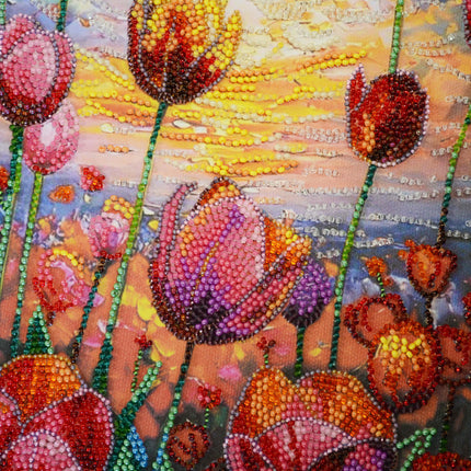 DIY Bead Embroidery Kit "Spring rhythm" 9.4"x16.5" / 24.0x42.0 cm
