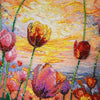 DIY Bead Embroidery Kit "Spring rhythm" 9.4"x16.5" / 24.0x42.0 cm