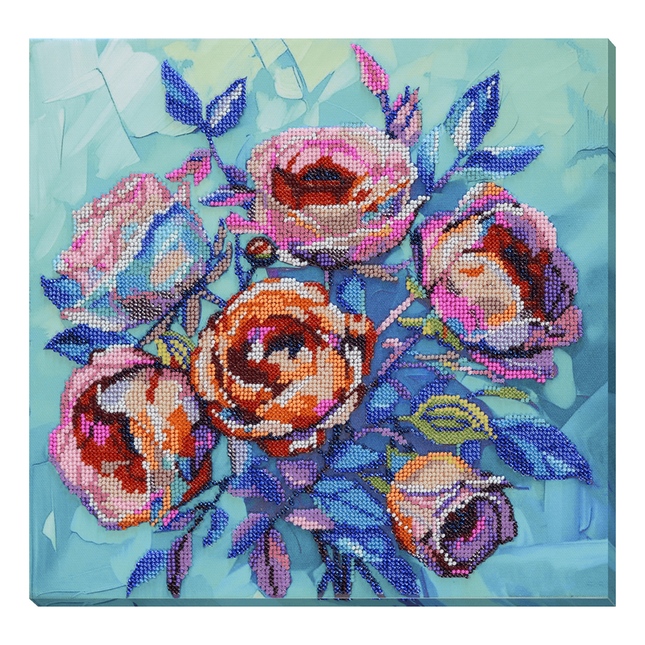 DIY Bead Embroidery Kit "Roses for the Soul" 12.2"x11.8" / 31.0x30.0 cm