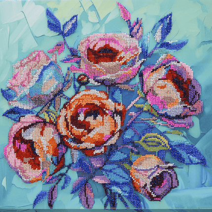 DIY Bead Embroidery Kit "Roses for the Soul" 12.2"x11.8" / 31.0x30.0 cm