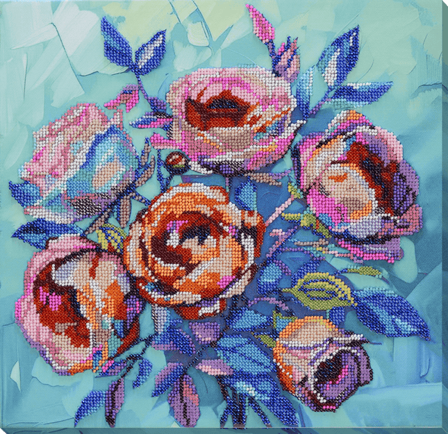 DIY Bead Embroidery Kit "Roses for the Soul" 12.2"x11.8" / 31.0x30.0 cm