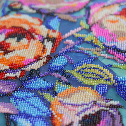 DIY Bead Embroidery Kit "Roses for the Soul" 12.2"x11.8" / 31.0x30.0 cm