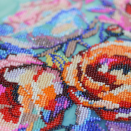 DIY Bead Embroidery Kit "Roses for the Soul" 12.2"x11.8" / 31.0x30.0 cm