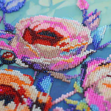 DIY Bead Embroidery Kit "Roses for the Soul" 12.2"x11.8" / 31.0x30.0 cm