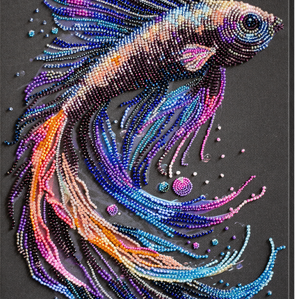 DIY Bead Embroidery Kit "Main Bead Embroidery Kit Waves of Color" 8.3"x14.2" / 21.0x36.0 cm