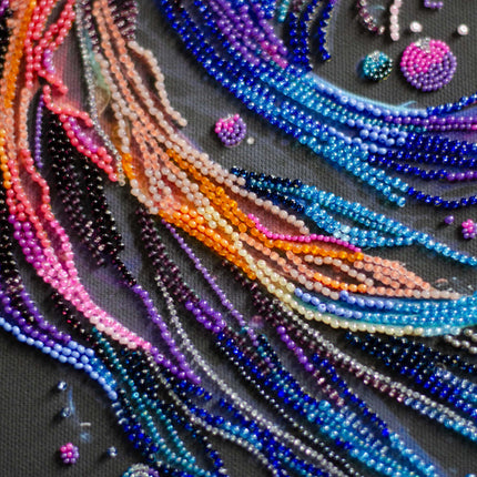 DIY Bead Embroidery Kit "Main Bead Embroidery Kit Waves of Color" 8.3"x14.2" / 21.0x36.0 cm