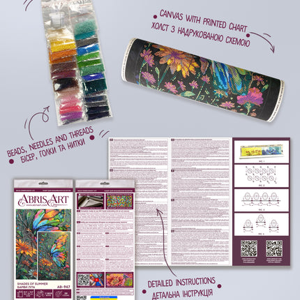 DIY Bead Embroidery Kit " Shades of Summer " 10.2"x15.4" / 26.0x39.0 cm