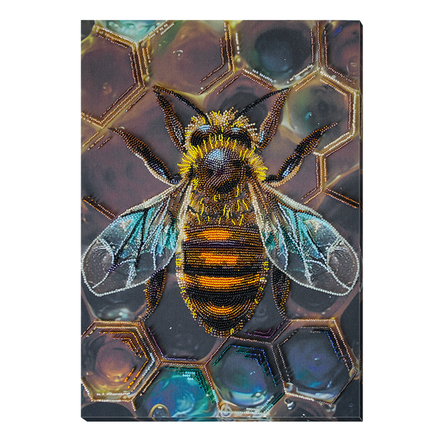 DIY Bead Embroidery Kit "Honey motif" 10.6"x15.0" / 27.0x38.0 cm