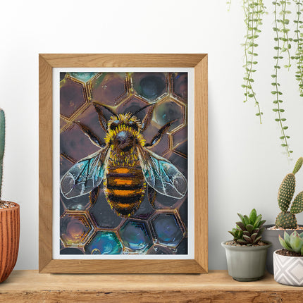 DIY Bead Embroidery Kit "Honey motif" 10.6"x15.0" / 27.0x38.0 cm