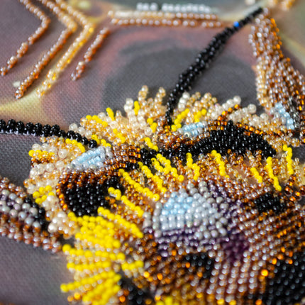 DIY Bead Embroidery Kit "Honey motif" 10.6"x15.0" / 27.0x38.0 cm
