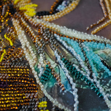 DIY Bead Embroidery Kit "Honey motif" 10.6"x15.0" / 27.0x38.0 cm