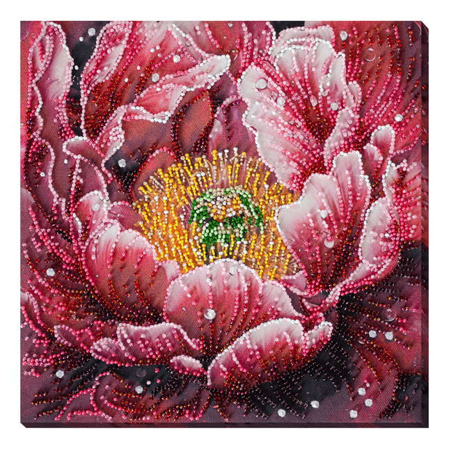 DIY Bead Embroidery Kit " Dew's Kiss" 9.1"x9.1" / 23.0x23.0 cm