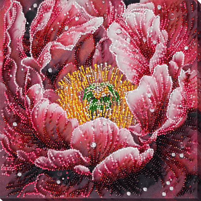 DIY Bead Embroidery Kit " Dew's Kiss" 9.1"x9.1" / 23.0x23.0 cm