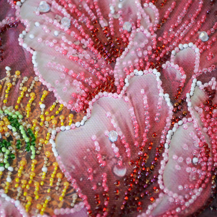 DIY Bead Embroidery Kit " Dew's Kiss" 9.1"x9.1" / 23.0x23.0 cm