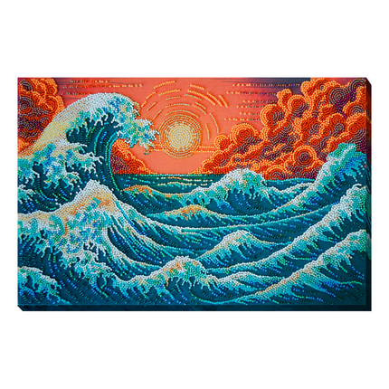 DIY Bead Embroidery Kit "The Murmuring Seа" 14.2"x9.4" / 36.0x24.0 cm