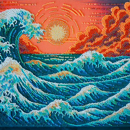 DIY Bead Embroidery Kit "The Murmuring Seа" 14.2"x9.4" / 36.0x24.0 cm