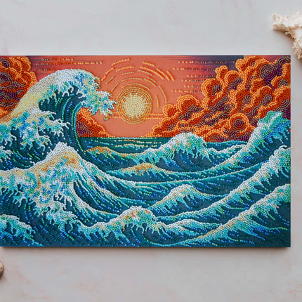 DIY Bead Embroidery Kit "The Murmuring Seа" 14.2"x9.4" / 36.0x24.0 cm