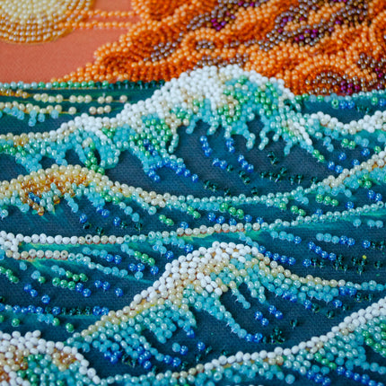 DIY Bead Embroidery Kit "The Murmuring Seа" 14.2"x9.4" / 36.0x24.0 cm