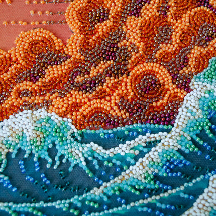 DIY Bead Embroidery Kit "The Murmuring Seа" 14.2"x9.4" / 36.0x24.0 cm