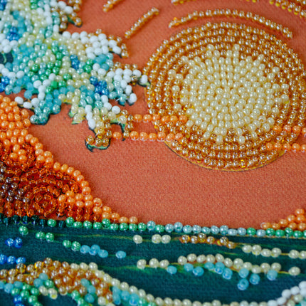 DIY Bead Embroidery Kit "The Murmuring Seа" 14.2"x9.4" / 36.0x24.0 cm