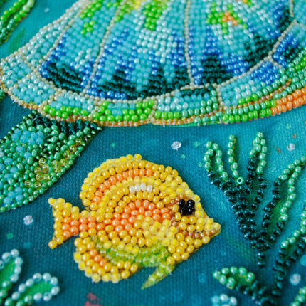 DIY Bead Embroidery Kit "Ocean Traveler" 8.3"x8.3" / 21.0x21.0 cm