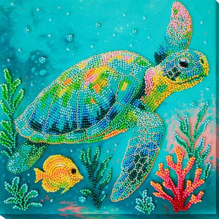 DIY Bead Embroidery Kit "Ocean Traveler" 8.3"x8.3" / 21.0x21.0 cm