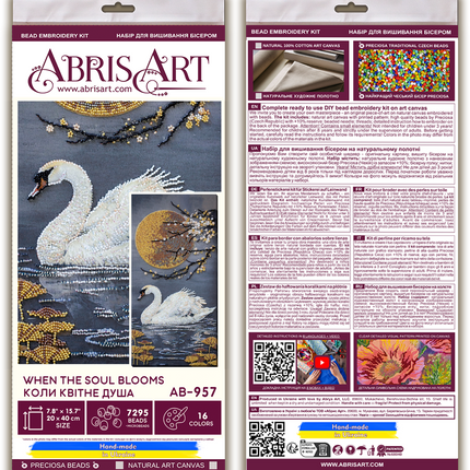 DIY Bead Embroidery Kit " Sul Blooms " 7.9"x15.7" / 20.0x40.0 cm