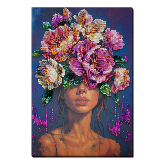 DIY Bead Embroidery Kit "Blooming Thoughts" 10.2"x15.4" / 26.0x39.0 cm
