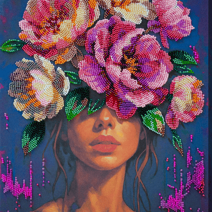 DIY Bead Embroidery Kit "Blooming Thoughts" 10.2"x15.4" / 26.0x39.0 cm