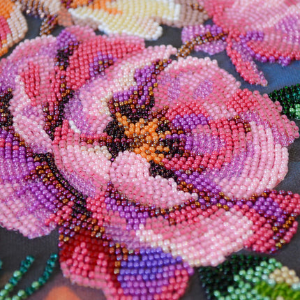 DIY Bead Embroidery Kit "Blooming Thoughts" 10.2"x15.4" / 26.0x39.0 cm