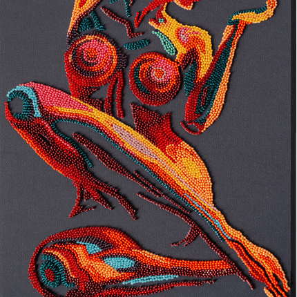 DIY Bead Embroidery Kit "The essence of femininity" 9.8"x11.4" / 25.0x29.0 cm