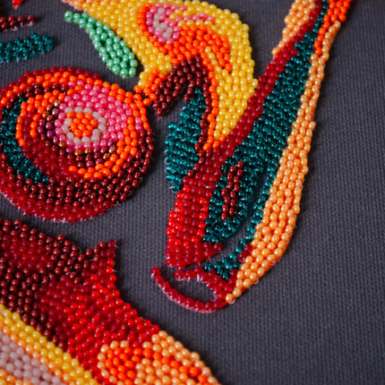 DIY Bead Embroidery Kit "The essence of femininity" 9.8"x11.4" / 25.0x29.0 cm