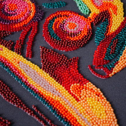 DIY Bead Embroidery Kit "The essence of femininity" 9.8"x11.4" / 25.0x29.0 cm