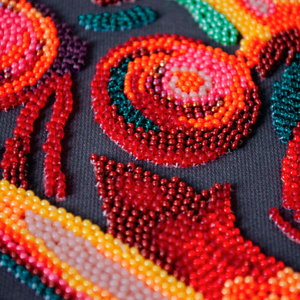 DIY Bead Embroidery Kit "The essence of femininity" 9.8"x11.4" / 25.0x29.0 cm