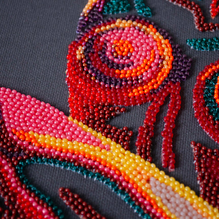 DIY Bead Embroidery Kit "The essence of femininity" 9.8"x11.4" / 25.0x29.0 cm