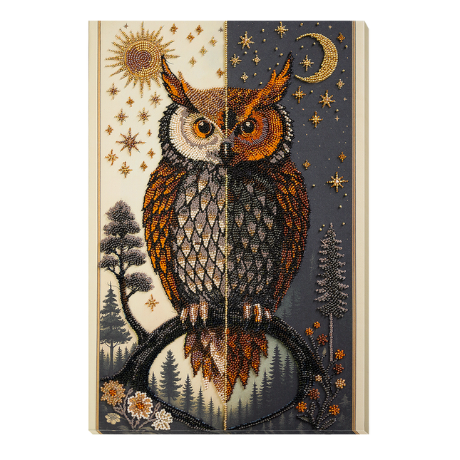 DIY Bead Embroidery Kit " The oracle between day and night" 10.2"x15.7" / 26.0x40.0 cm
