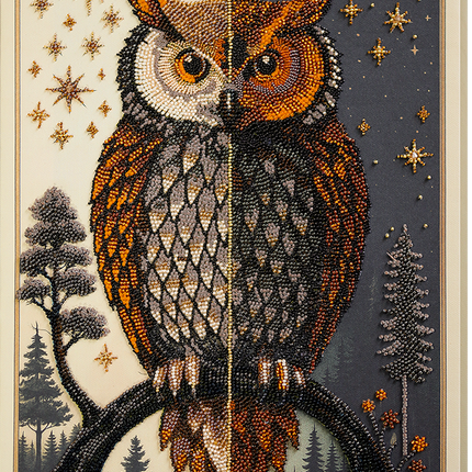 DIY Bead Embroidery Kit " The oracle between day and night" 10.2"x15.7" / 26.0x40.0 cm