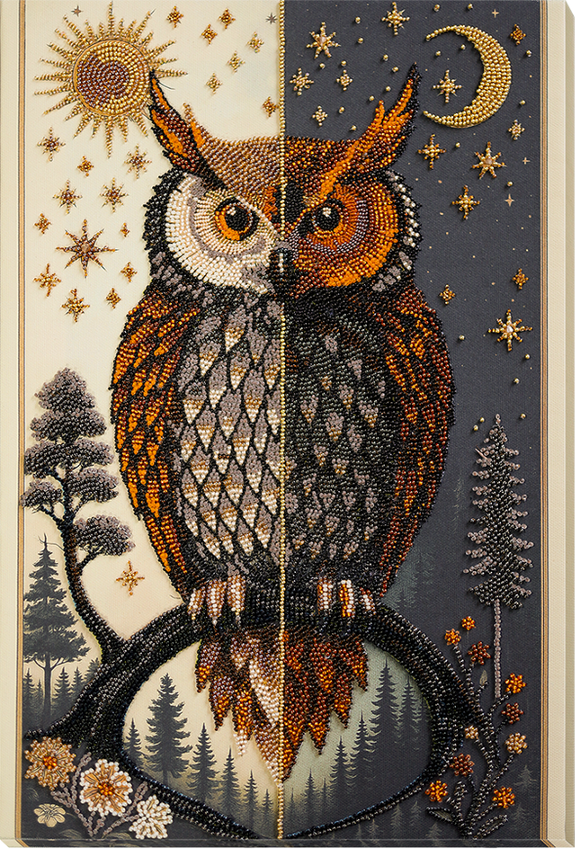 DIY Bead Embroidery Kit " The oracle between day and night" 10.2"x15.7" / 26.0x40.0 cm