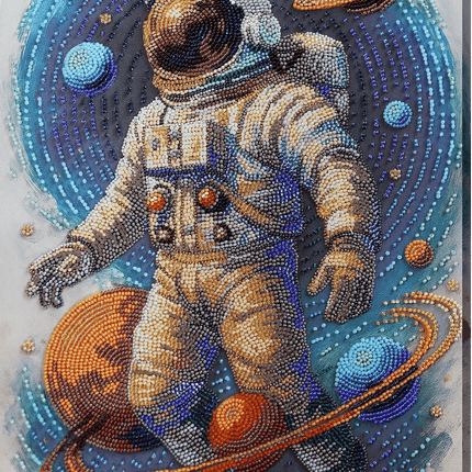 DIY Bead Embroidery Kit "Cosmic Traveler" 10.2"x15.4" / 26.0x39.0 cm