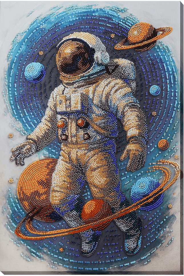 DIY Bead Embroidery Kit "Cosmic Traveler" 10.2"x15.4" / 26.0x39.0 cm
