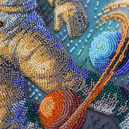 DIY Bead Embroidery Kit "Cosmic Traveler" 10.2"x15.4" / 26.0x39.0 cm