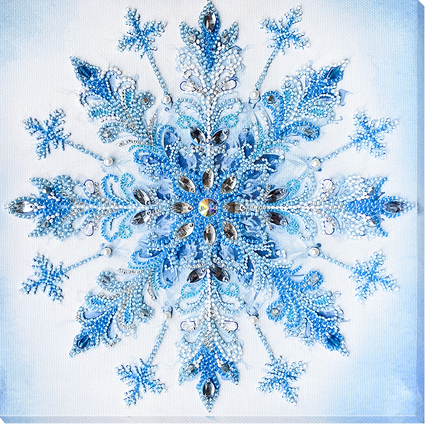DIY Bead Embroidery Kit "Frost patterns" 8.7"x8.7" / 22.0x22.0 cm