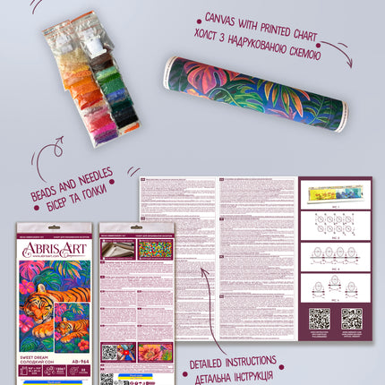 DIY Bead Embroidery Kit "Sweet dream" 10.2"x15.4" / 26.0x39.0 cm