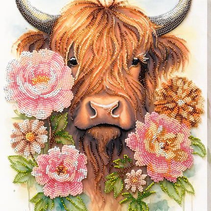 DIY Bead Embroidery Kit "Highland Belle" 10.2"x15.4" / 26.0x39.0 cm
