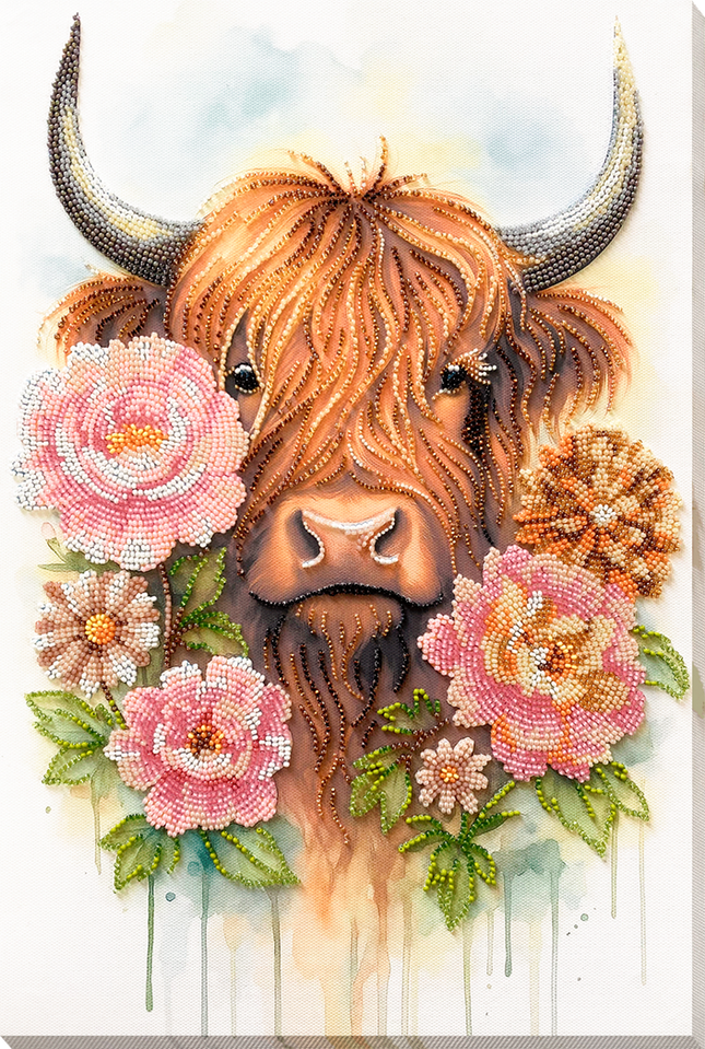 DIY Bead Embroidery Kit "Highland Belle" 10.2"x15.4" / 26.0x39.0 cm
