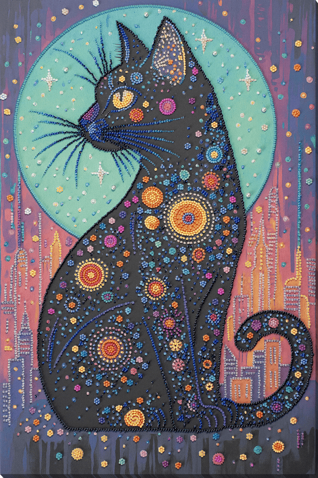 DIY Bead Embroidery Kit "Stellar Gaze" 11.8"x17.7" / 30.0x45.0 cm