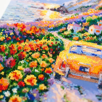 DIY Bead Embroidery Kit "Twilight Over the Sea" 9.1"x13.4" / 23.0x34.0 cm